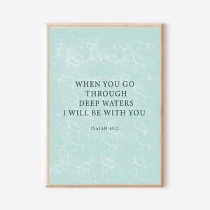 Instant Download Bible Verse Art Print Isaiah 43 Bible Verse Printable Wall Art Home Decor Scripture Art Christian Home Digital Print Gift