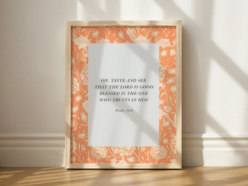 Psalm 34 Bible Verse Wall Art Instant Download Christian Wall Decor ...