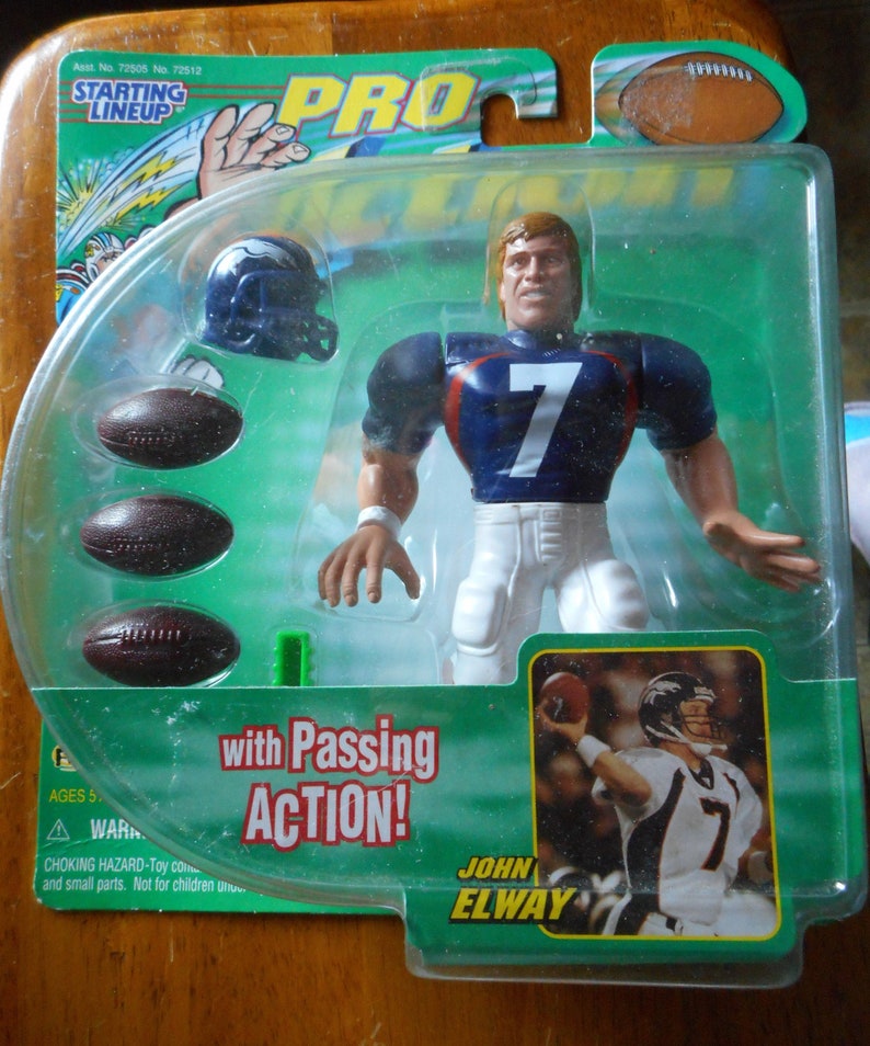 Vintage John Elway Starting Lineup Pro Action Figure Denver Broncos Football