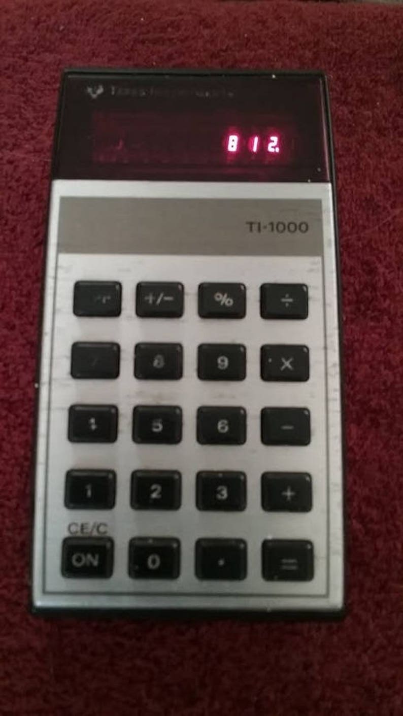 Vintage Two Texas Instruments Calculators TI-30 and TI-1000 1970/'s Working