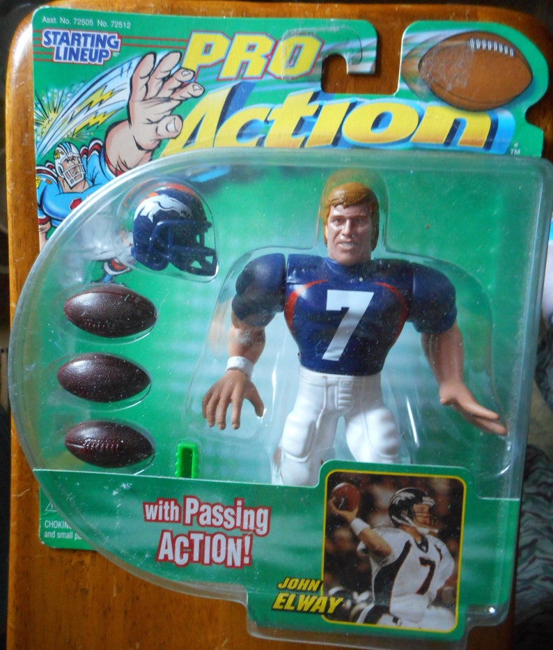 Vintage John Elway Starting Lineup Pro Action Figure Denver Broncos Football