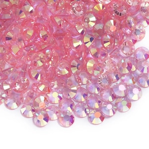 Pink AB Transparent resin rhinestones