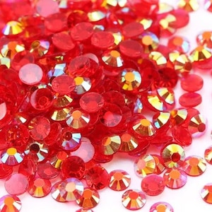 Red AB Transparent SS20, SS16, SS10 -  resin rhinestones | Non-hot fix