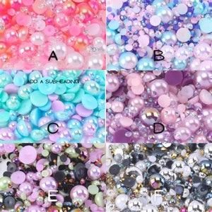 Rhinestone & Half Pearl Mix – Flatback Embellishments for Crafts, Nail Art, Resin, Scrapbooking