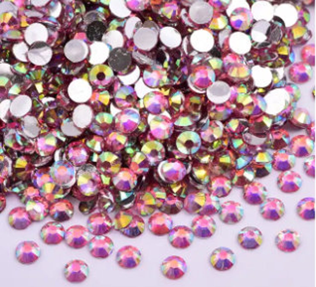 Dark Rose AB Silver Back Resin Rhinestones - Etsy