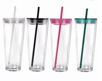 24 Pack Blank Skinny Tumblers, Wholesale 16oz Acrylic Cups, DIY Party  Favors - Etsy