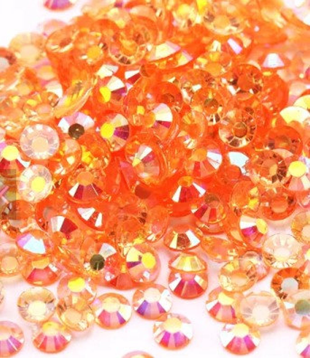 Orange AB Transparent SS20, SS16, SS10 - Resin Rhinestones | Non-hot ...