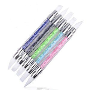 Nail Art Silicone Pen Acrylic Double Head Silicone Pen Embossing Hollow  Engraving Tool Pen