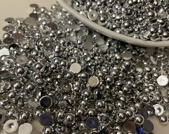 Silver Half Pearls: Flatback Embellishments for Nail Art & Crafts