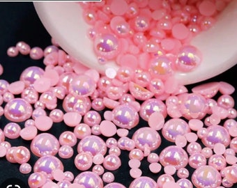 Pink Half Pearls: Flatback Embellishments for Nail Art, Crafts