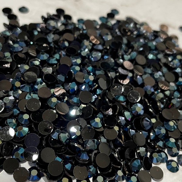 Black Ice SS20 - 5MM Black and Blue AB resin Jelly rhinestones