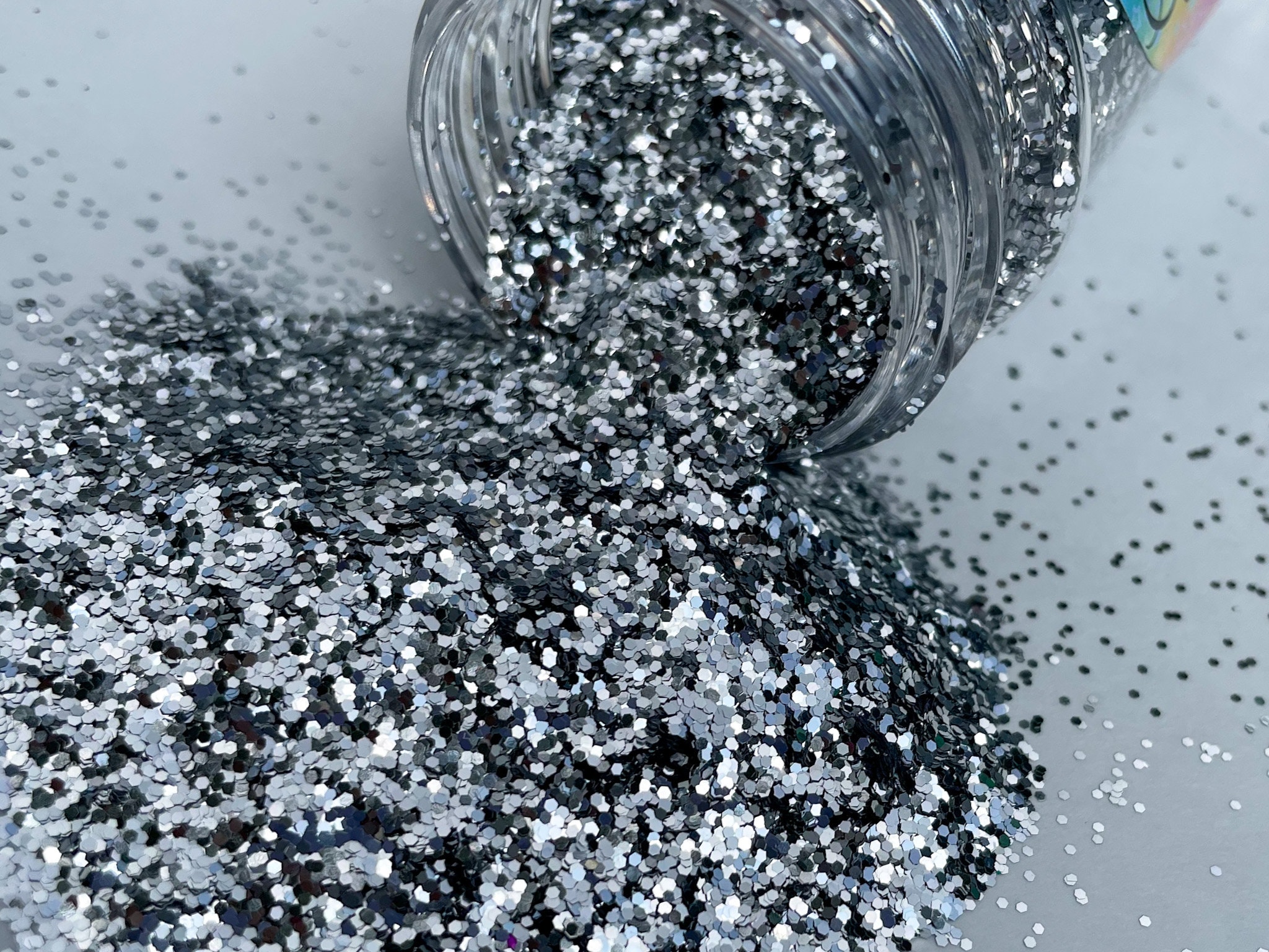 Pearl Silver Holographic Chunky Mix Glitter Shaker