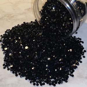 BLACK SS10- 3MM resin Jelly rhinestones