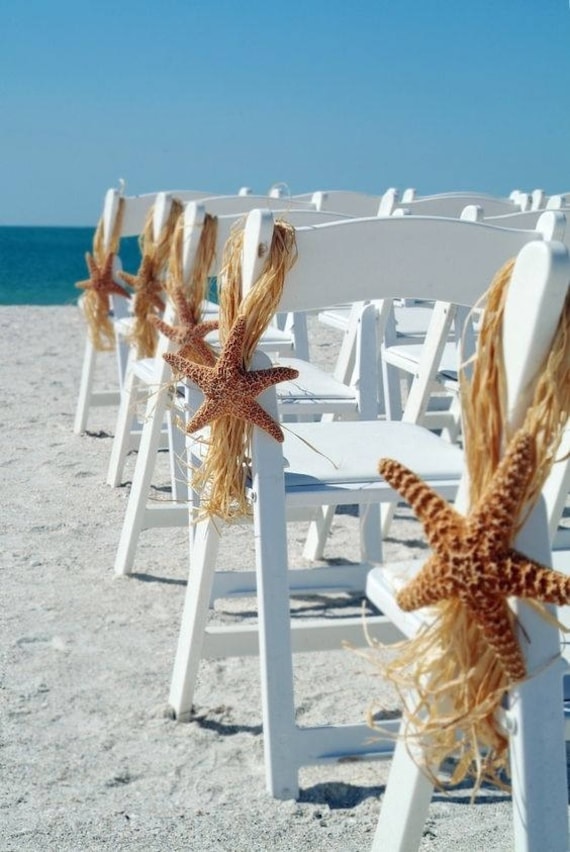 étoile De Mer Plage Chaise Cintres Cintres Chaise étoile De Mer Plage Pew Cintres Décorations Allée De Destination Mariage Décoration De Mariage De