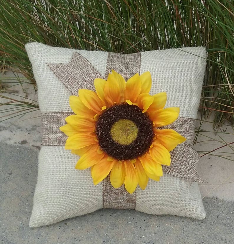 Burlap And Sunflower Country Wedding Ring Pillow Fall Wedding Summer Wedding Ring Bearer Pillow Rings Weddings Usacarimportcenter Com