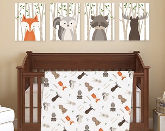 Woodland Animals Baby Blanket, Plush Fleece