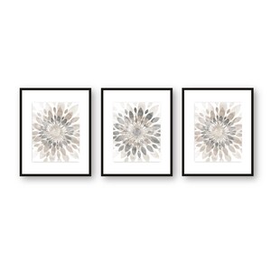 Neutral bedroom Decor, Minimalist Art, Farmhouse Wall decor Prints, Modern Farmhouse Wall art, Floral Set of (3) Unframed Prints OR Canvas image 6