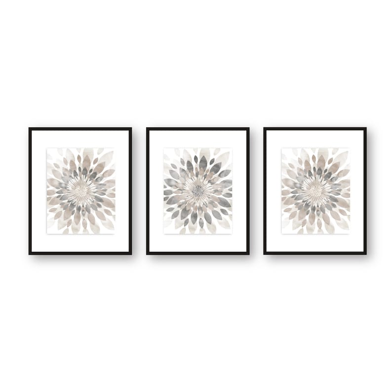 Neutral bedroom Decor, Minimalist Art, Farmhouse Wall decor Prints, Modern Farmhouse Wall art, Floral Set of (3) Unframed Prints OR Canvas image 6
