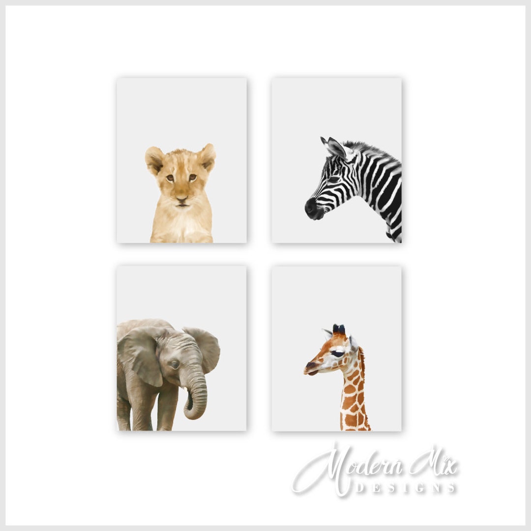 Baby Animal Nursery Art Baby Animals CANVAS Art Nursery Decor Safari ...