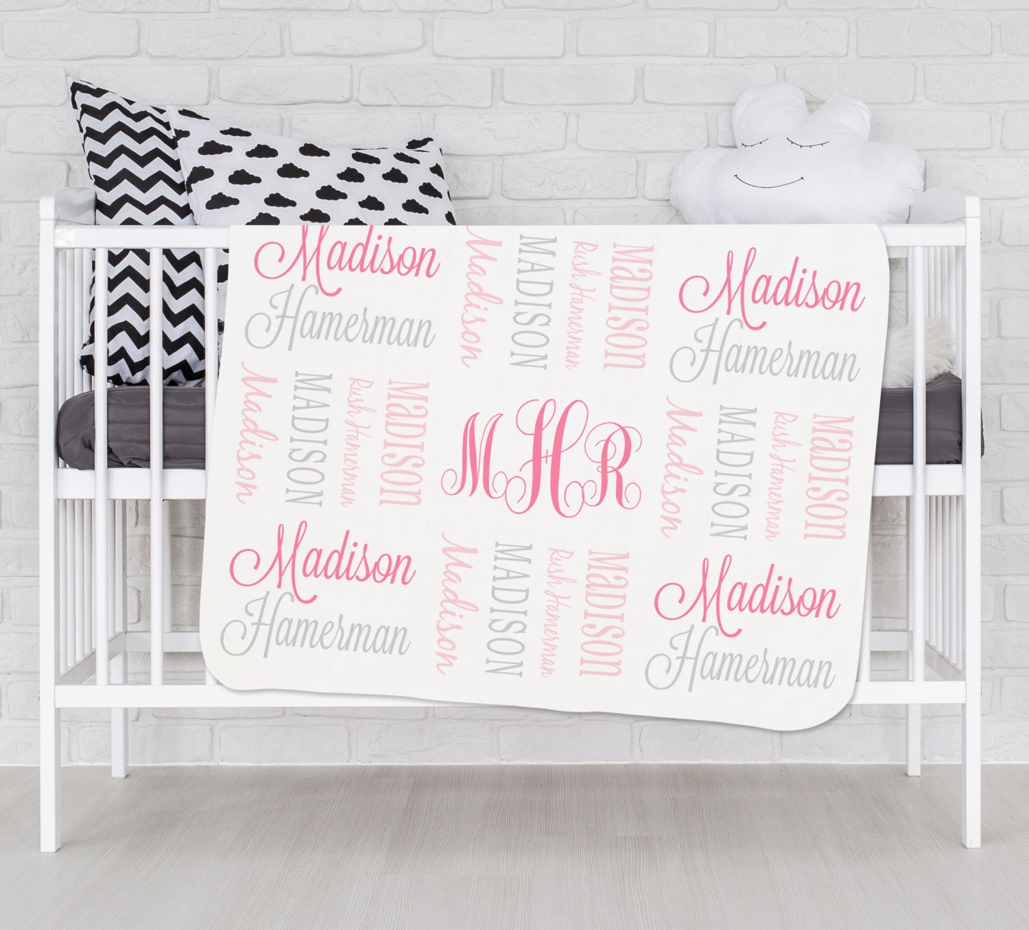 Personalized Baby Blanket Baby Name Blanket Monogram Fleece Etsy