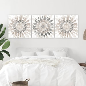 Neutral bedroom Decor, Minimalist Art, Farmhouse Wall decor Prints, Modern Farmhouse Wall art, Floral Set of (3) Unframed Prints OR Canvas image 5