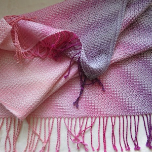Ready Now Handwoven Shawl Scarf Wrap Stole Mohair Cotton image 1