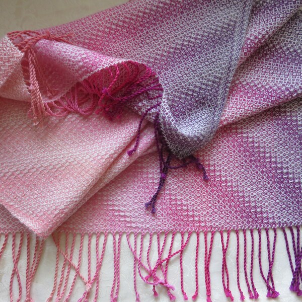 Ready Now - Handwoven Shawl Scarf Wrap Stole Mohair Cotton