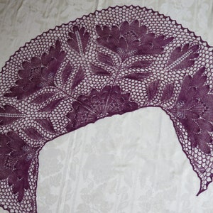 Ready Now Handknit Lace Merino Silk Shawl Scarf Stole Wrap image 1