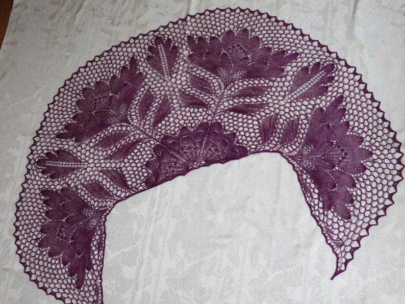 Ready Now Handknit Lace Merino Silk Shawl Scarf Stole Wrap image 1
