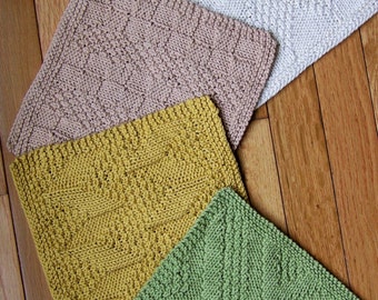 Knitting Pattern - #1 Really Reversible Dishcloths Set of 4