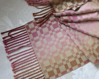 Ready Now! REVERSIBLE Handwoven Scarf - Silky Rayon Reversible Dressy Casual