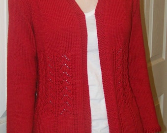 Knitting Pattern - Really Fits Top Down Cardigan For All Seasons - Bust Size 32"- 44" SML
