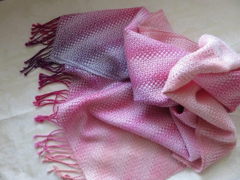 Ready Now Handwoven Shawl Scarf Wrap Stole Mohair Cotton image 2