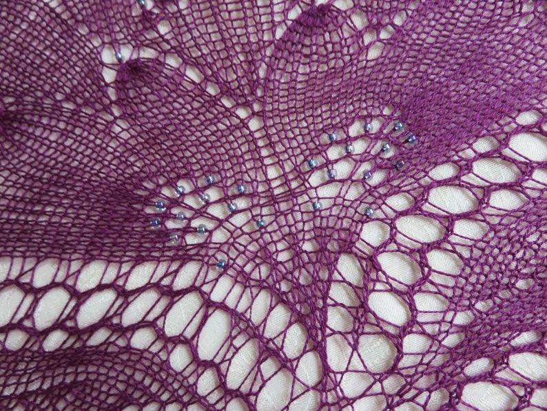 Ready Now Handknit Lace Merino Silk Shawl Scarf Stole Wrap image 7