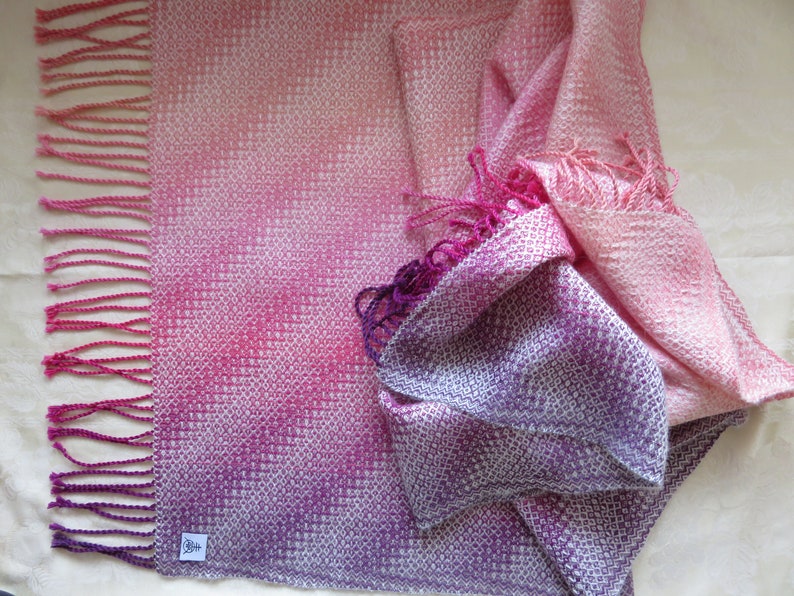 Ready Now Handwoven Shawl Scarf Wrap Stole Mohair Cotton image 5