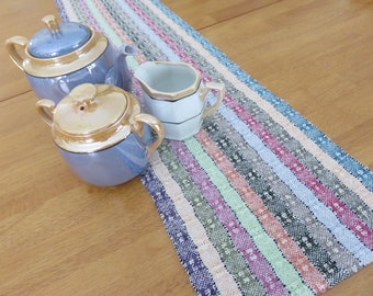 Ready Now! Silk and Linen - Handwoven Table Dresser Runner 9x57