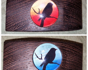 Choice of Miss Rose Large Bird Silouette Wood Wooden Barrette w/ 90mm French Clip Wenge 90mm Size 90 Clip