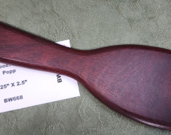 Dark Blood Red, Highly Figured Bloodwood Miss Rose Paddles Spanking Paddle Small Hairbrush Popp BW668