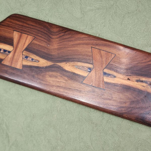 Private Listing for Bob Big Miss Rose Paddles Exotic Hardwood Morado Paddle BOE MR345 Glass, Gold Filled w Dutchmen Butterfly Joints