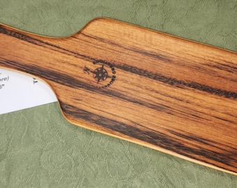 Tigerwood and Bamboo Miss Rose Exotic Hardwood Spanking Paddle - Hairbrush Tressa Style TG297 Laminated Layered Great for Beginners