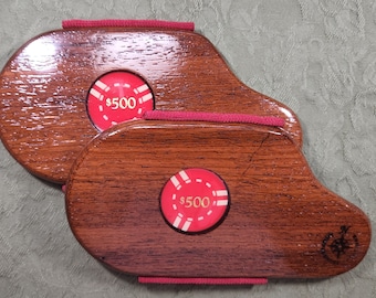 RIGHTY Miss Rose Spanker Oh, Craps! Paddle real casino chips Rosewood with Burgandy Elastic Palm Paddle RW074 RW075