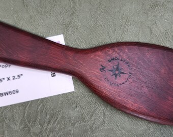 Dark Blood Red, Highly Figured Bloodwood Miss Rose Paddles Spanking Paddle Small Hairbrush Popp BW669