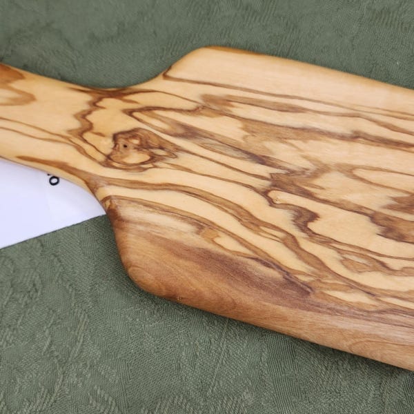 Miss Rose Paddles Exotic Hardwood Italian Olive Spanking Paddle - OTK Hairbrush OL145 Highly Figured Tressa Square Hairbrush Olivewood