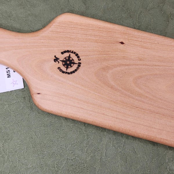 Lovely Pacific Madrone Miss Rose Spanking Paddle Classic LARGE Square Hairbrush MS149 Madrona Pacifica Hardwood Lovely grain subtle shading.