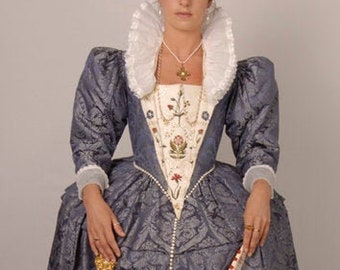Pattern for late Elizabethan lady's gown with variations, Tudor Tailor exclusive