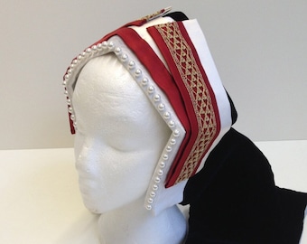 Pattern for Henrician Lady's Bonnet & Frontlets - Nowadays Also Called Gable, Kennel or English Hoods, Tudor Tailor exclusive