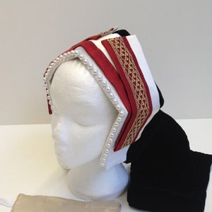Pattern for Henrician Lady's Bonnet & Frontlets - Nowadays Also Called Gable, Kennel or English Hoods, Tudor Tailor exclusive