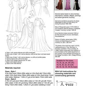 Pattern for Early Tudor Ladies' Gowns, Tudor Tailor Exclusive - Etsy