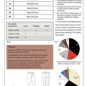 Pattern for Tudor man's plain bias-cut footed hose