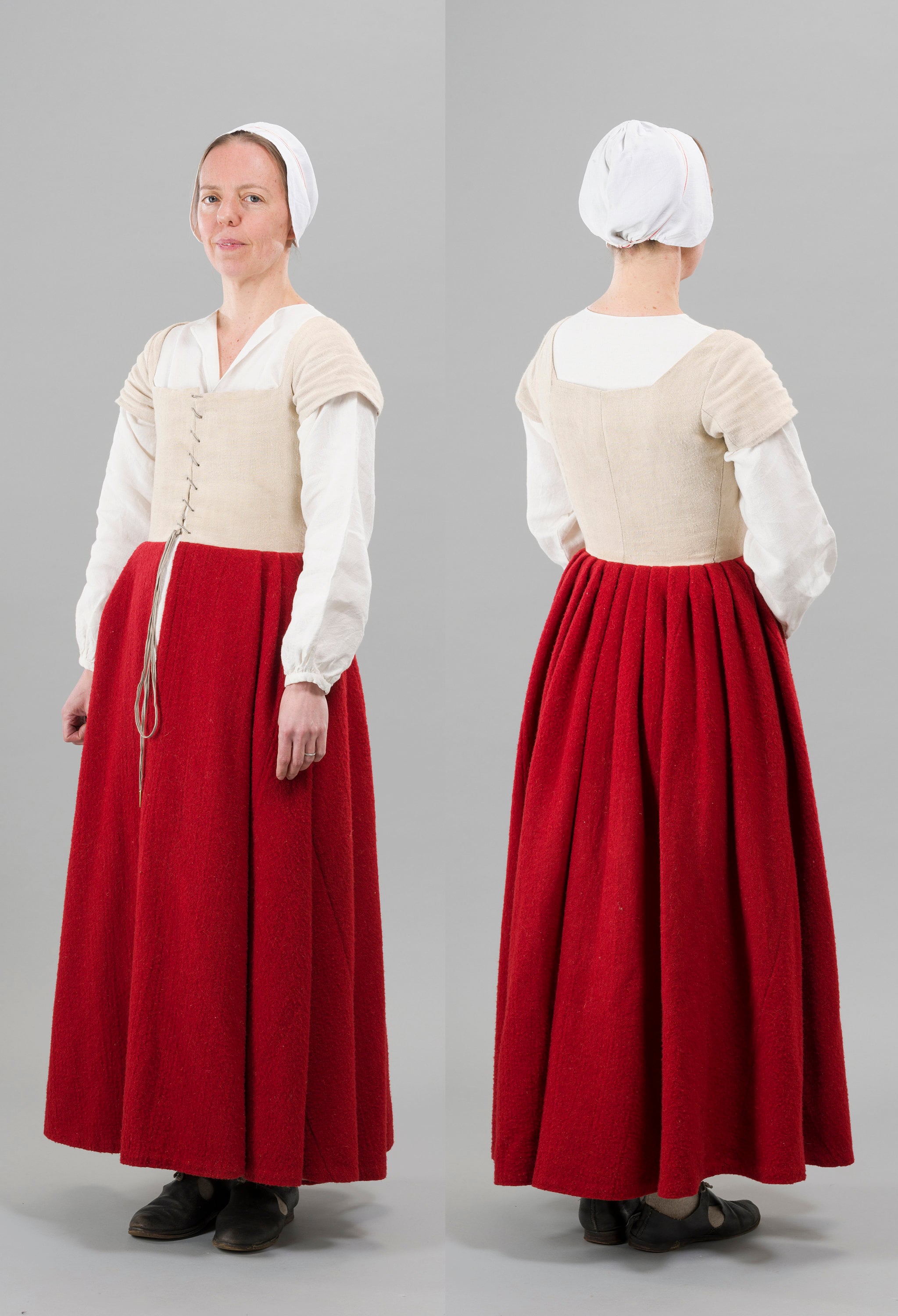 Pattern for early Tudor woman's kirtle with variations
